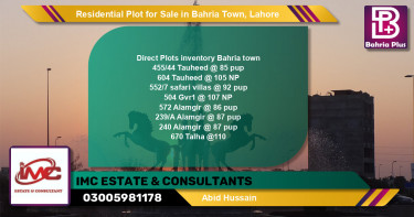 Residential Plot for Sale in Bahria Town, Lahore - (BP-121410)