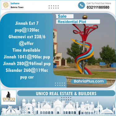 Residential Plot for Sale in Bahria Town, Lahore - (BP-121456)