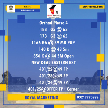 Residential Plot for Sale in Phase 4 - G5 Block -  Bahria Orchard, Lahore - (BP-121484)