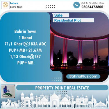 Residential Plot for Sale in Sector F - Ghazi Block -  Bahria Town, Lahore - (BP-121511)