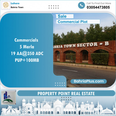 Commercial Plot for Sale in Sector D - AA Block -  Bahria Town, Lahore - (BP-121525)
