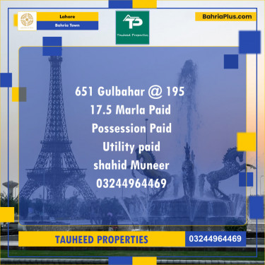Residential Plot for Sale in Sector C - Gulbahar Block -  Bahria Town, Lahore - (BP-121538)