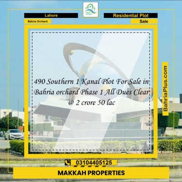 Residential Plot for Sale in Phase 1 - Southern District -  Bahria Orchard, Lahore - (BP-121676)