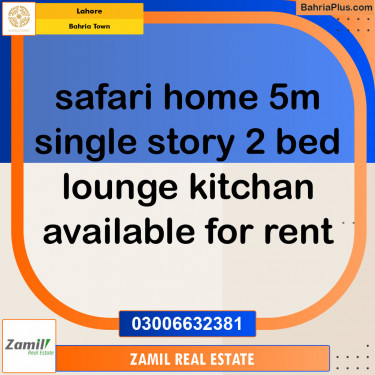 Residential House for Rent in Sector B - Safari Villas -  Bahria Town, Lahore - (BP-121695)