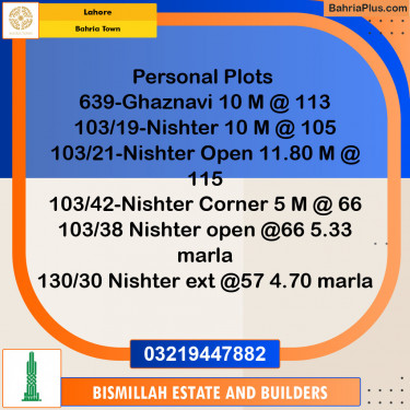 Residential Plot for Sale in Bahria Town, Lahore - (BP-121757)
