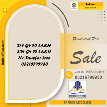 Residential Plot for Sale in Phase 4 - G4 Block -  Bahria Orchard, Lahore - (BP-121782)