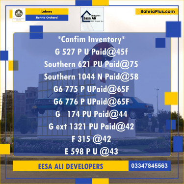 Residential Plot for Sale in Bahria Orchard, Lahore - (BP-121827)