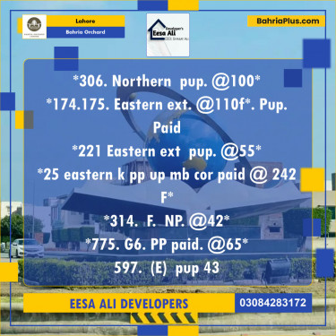 Residential Plot for Sale in Phase 1 - Northern District -  Bahria Orchard, Lahore - (BP-121861)