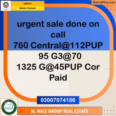 Residential Plot for Sale in Phase 4 - G3 Block -  Bahria Orchard, Lahore - (BP-121889)