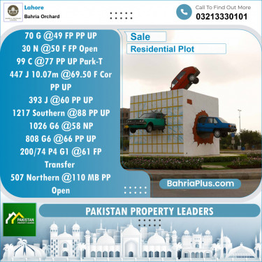 Residential Plot for Sale in Phase 2 - G Block -  Bahria Orchard, Lahore - (BP-121945)