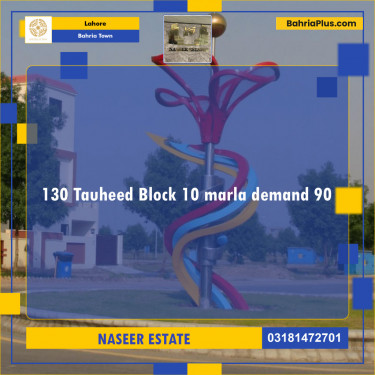 Residential Plot for Sale in Sector F - Tauheed Block -  Bahria Town, Lahore - (BP-121954)