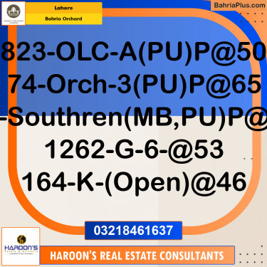 Residential Plot for Sale in OLC-A Block -  Bahria Orchard, Lahore - (BP-121994)