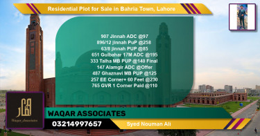 Residential Plot for Sale in Sector E - Jinnah Block -  Bahria Town, Lahore - (BP-122008)