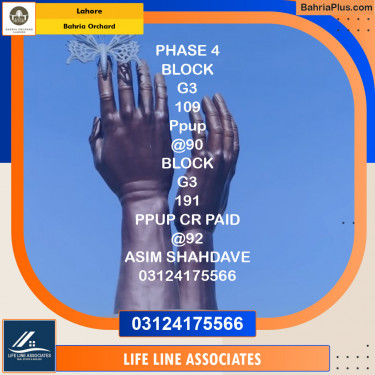 Residential Plot for Sale in Phase 4 - G3 Block -  Bahria Orchard, Lahore - (BP-122028)