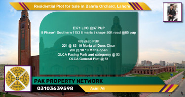 Residential Plot for Sale in Bahria Orchard, Lahore - (BP-122036)