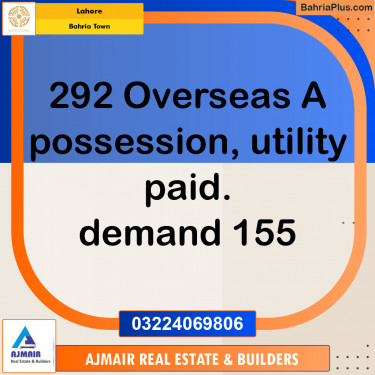 Residential Plot for Sale in Overseas A -  Bahria Town, Lahore - (BP-122174)