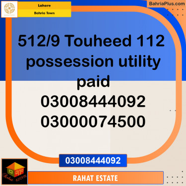 Residential Plot for Sale in Sector F - Tauheed Block -  Bahria Town, Lahore - (BP-122179)