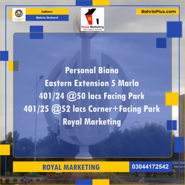 Residential Plot for Sale in Bahria Orchard, Lahore - (BP-122201)
