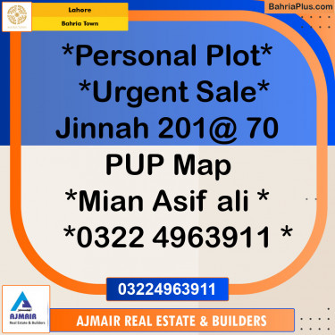 Residential Plot for Sale in Sector E - Jinnah Block -  Bahria Town, Lahore - (BP-122225)