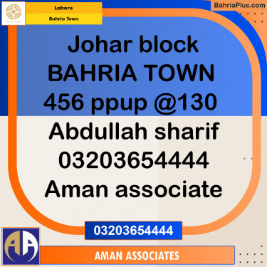 Residential Plot for Sale in Sector E - Johar Block -  Bahria Town, Lahore - (BP-122246)