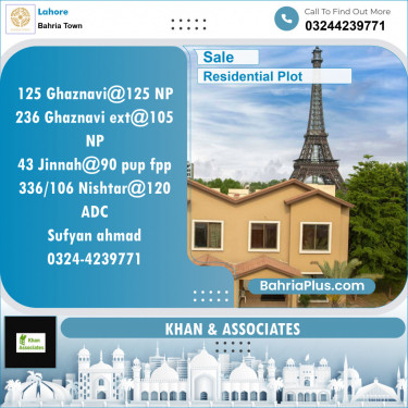 Residential Plot for Sale in Sector F - Ghaznavi Block -  Bahria Town, Lahore - (BP-122276)
