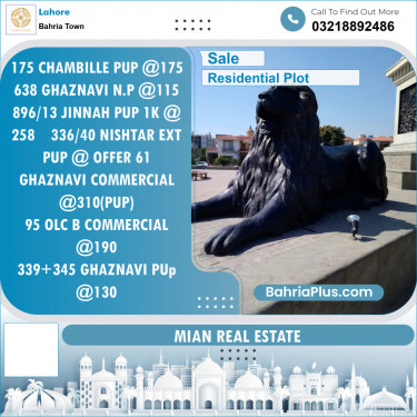 Residential Plot for Sale in Sector C - Chambeli Block -  Bahria Town, Lahore - (BP-122286)