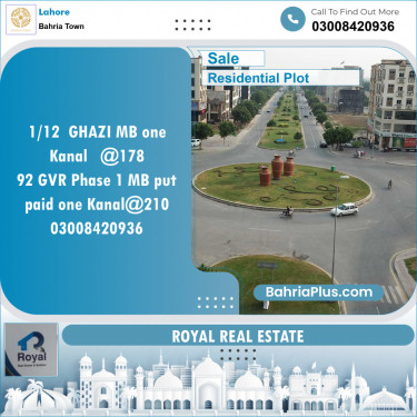 Residential Plot for Sale in Sector F - Ghazi Block -  Bahria Town, Lahore - (BP-122446)