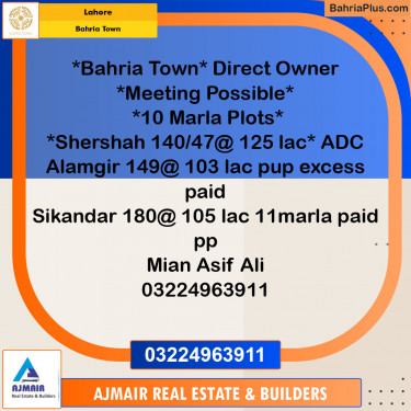 Residential Plot for Sale in Sector F - Shershah Block -  Bahria Town, Lahore - (BP-122480)