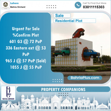 Residential Plot for Sale in Phase 4 - G3 Block -  Bahria Orchard, Lahore - (BP-122532)