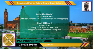 Residential Plot for Sale in Bahria Town, Lahore - (BP-122543)