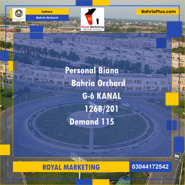 Residential Plot for Sale in Phase 4 - G6 Block -  Bahria Orchard, Lahore - (BP-122778)