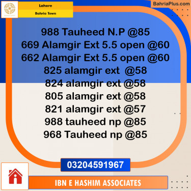 Residential Plot for Sale in Sector F - Tauheed Block -  Bahria Town, Lahore - (BP-122811)