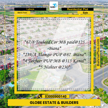 Residential Plot for Sale in Sector F - Tauheed Block -  Bahria Town, Lahore - (BP-122844)