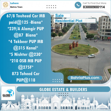 Residential Plot for Sale in Sector F - Tauheed Block -  Bahria Town, Lahore - (BP-122846)