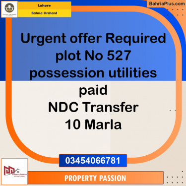 Residential Plot for Sale in Bahria Orchard, Lahore - (BP-122854)