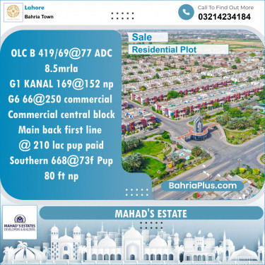 Residential Plot for Sale in Bahria Town, Lahore - (BP-122913)