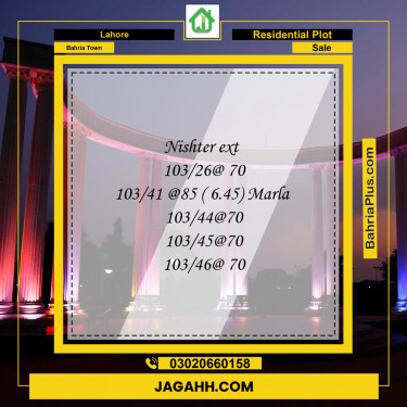 Residential Plot for Sale in Bahria Town, Lahore - (BP-122933)