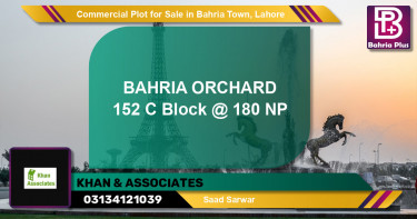 Commercial Plot for Sale in Bahria Town, Lahore - (BP-122955)