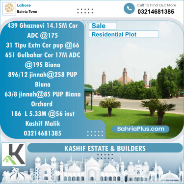 Residential Plot for Sale in Bahria Town, Lahore - (BP-122959)