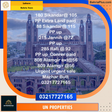 Residential Plot for Sale in Bahria Town, Lahore - (BP-122982)