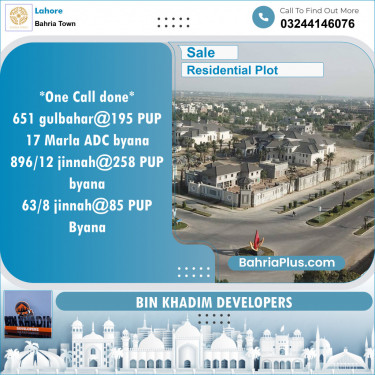 Residential Plot for Sale in Bahria Town, Lahore - (BP-123023)