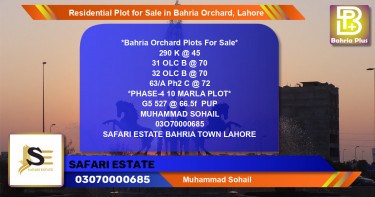 Residential Plot for Sale in Bahria Orchard, Lahore - (BP-123083)
