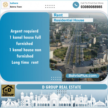 Residential House for Rent in Bahria Town, Lahore - (BP-123093)