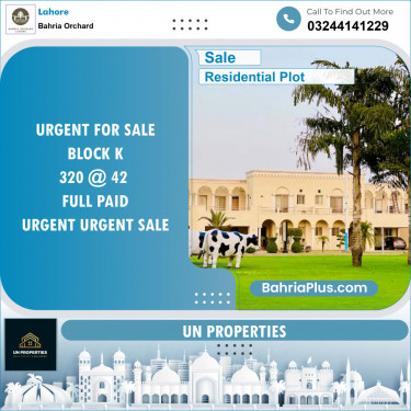 Residential Plot for Sale in Bahria Orchard, Lahore - (BP-123119)
