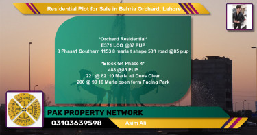 Residential Plot for Sale in Bahria Orchard, Lahore - (BP-123165)