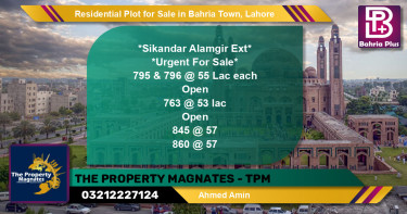 Residential Plot for Sale in Bahria Town, Lahore - (BP-123242)