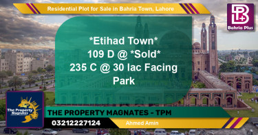 Residential Plot for Sale in Bahria Town, Lahore - (BP-123313)