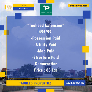 Residential Plot for Sale in Sector F - Tauheed Block -  Bahria Town, Lahore - (BP-123323)