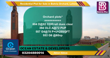 Residential Plot for Sale in Phase 2 - D Block -  Bahria Orchard, Lahore - (BP-123332)