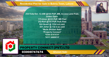 Residential Plot for Sale in Sector C - Tulip Ext. Block -  Bahria Town, Lahore - (BP-123355)